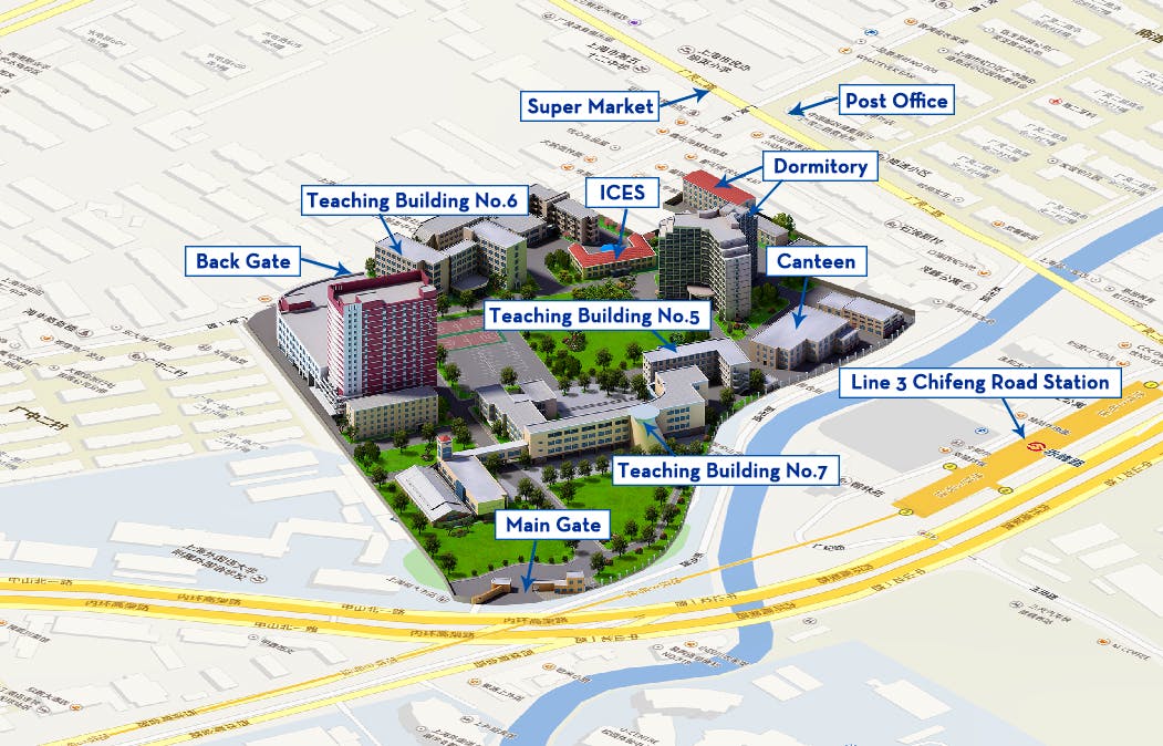 Map of Zhongshan Beiyi Road Campus