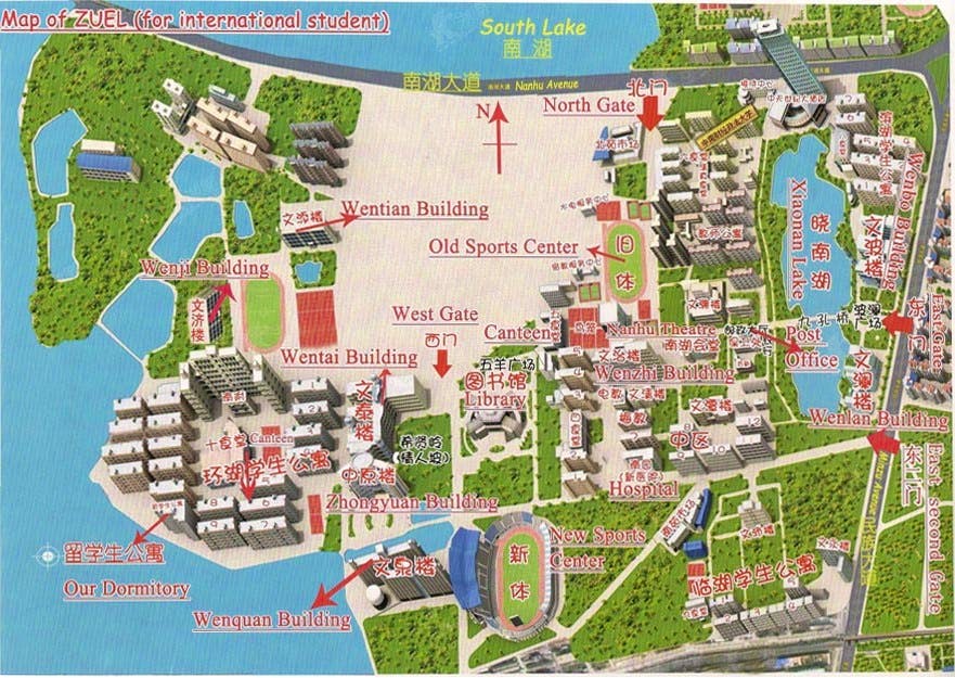 Zhongnan University of Economics and Law campus map