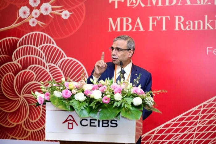 CEIBS European VP Dipak Jain at the MBA FT Ranking Celebration