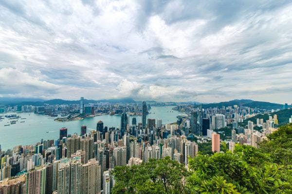 Ariel View of Hong Kong, China