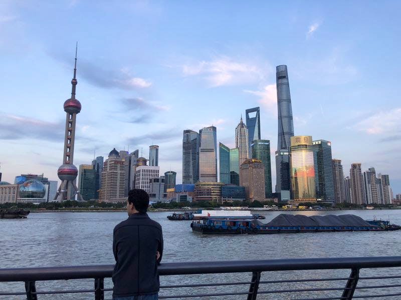 Michael, CEIBS student, at Shanghai city