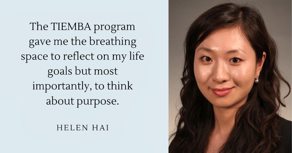 The TIEMBA experience was a life-changing milestone for me. – Helen Hai
